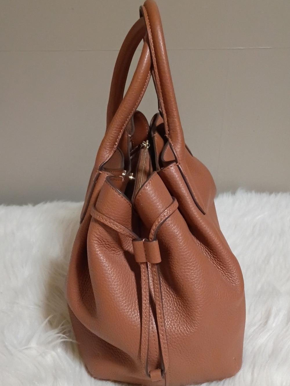 kate spade Dumpling satchel in Gingerbread Tan Pebble leather - Picture 6 of 16